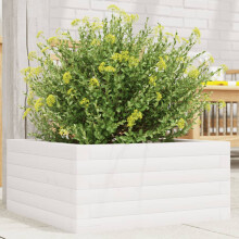vidaXL Garden Planter Outdoor Flower Pot Planter Pot White Solid Wood Pine