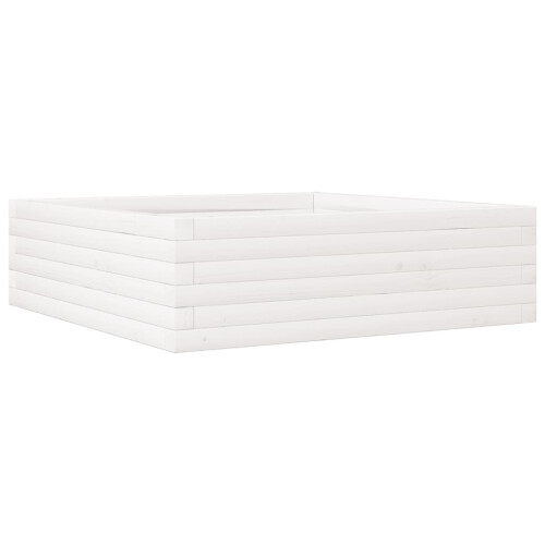 VidaXL vidaXL Garden Planter White 80x80x23 cm Solid Wood Pine 1