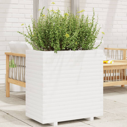 VidaXL vidaXL Garden Planter White 70x40x72 cm Solid Wood Pine