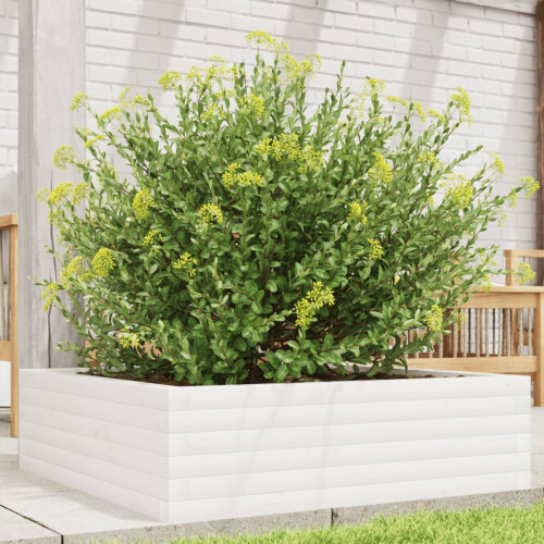 VidaXL vidaXL Garden Planter White 80x80x23 cm Solid Wood Pine