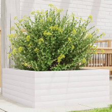 vidaXL Garden Planter Outdoor Flower Pot Planter Pot White Solid Wood Pine