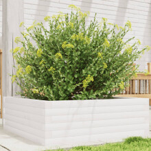 vidaXL Garden Planter Outdoor Flower Pot Planter Pot White Solid Wood Pine