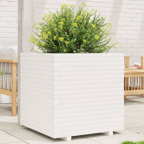 VidaXL vidaXL Garden Planter White 70x70x72 cm Solid Wood Pine