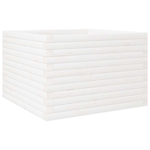 VidaXL vidaXL Garden Planter White 70x70x46 cm Solid Wood Pine 1