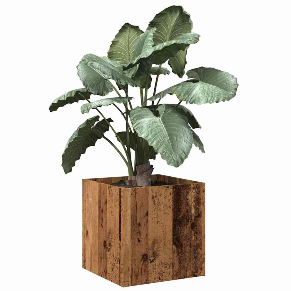 Vidaxl Planter Box Old Wood 40X40x40 Cm Engineered Wood Flower Box Planter Pot