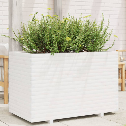 VidaXL vidaXL Garden Planter White 110x60x72 cm Solid Wood Pine