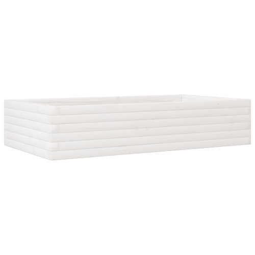 VidaXL vidaXL Garden Planter White 110x60x23 cm Solid Wood Pine 1