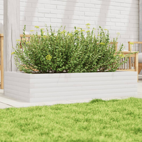 VidaXL vidaXL Garden Planter White 110x60x23 cm Solid Wood Pine