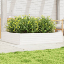 vidaXL Garden Planter Outdoor Flower Pot Planter Pot White Solid Wood Pine