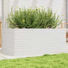 vidaXL Garden Planter Outdoor Flower Pot Planter Pot White Solid Wood Pine