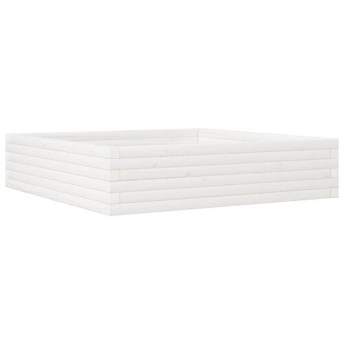 VidaXL vidaXL Garden Planter White 100x100x23 cm Solid Wood Pine 1