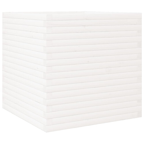 VidaXL vidaXL Garden Planter White 70x70x68.5 cm Solid Wood Pine 1