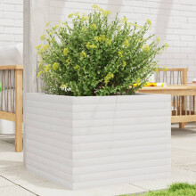 vidaXL Garden Planter Outdoor Flower Pot Planter Pot White Solid Wood Pine