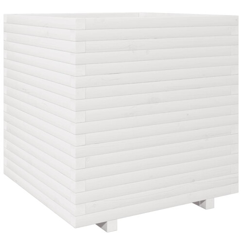 VidaXL vidaXL Garden Planter White 70x70x72.5 cm Solid Wood Pine 1