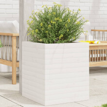 vidaXL Garden Planter Outdoor Flower Pot Planter Pot White Solid Wood Pine