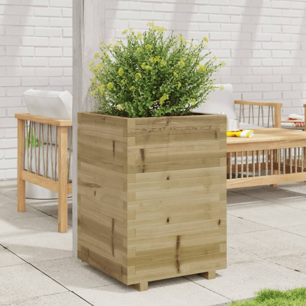 vidaXL Garden Planter 50x50x72.5 Cm Impregnated Wood Pine