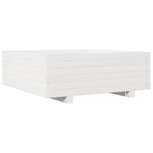 VidaXL vidaXL Garden Planter White 70x70x26.5 cm Solid Wood Pine 1