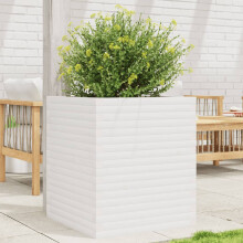 vidaXL Garden Planter Outdoor Flower Pot Planter Pot White Solid Wood Pine