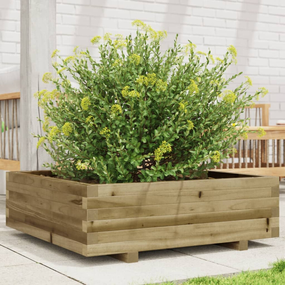 vidaXL Garden Planter 80x80x26.5 cm Impregnated Wood Pine