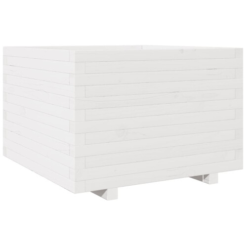 VidaXL vidaXL Garden Planter White 70x70x49.5 cm Solid Wood Pine 1