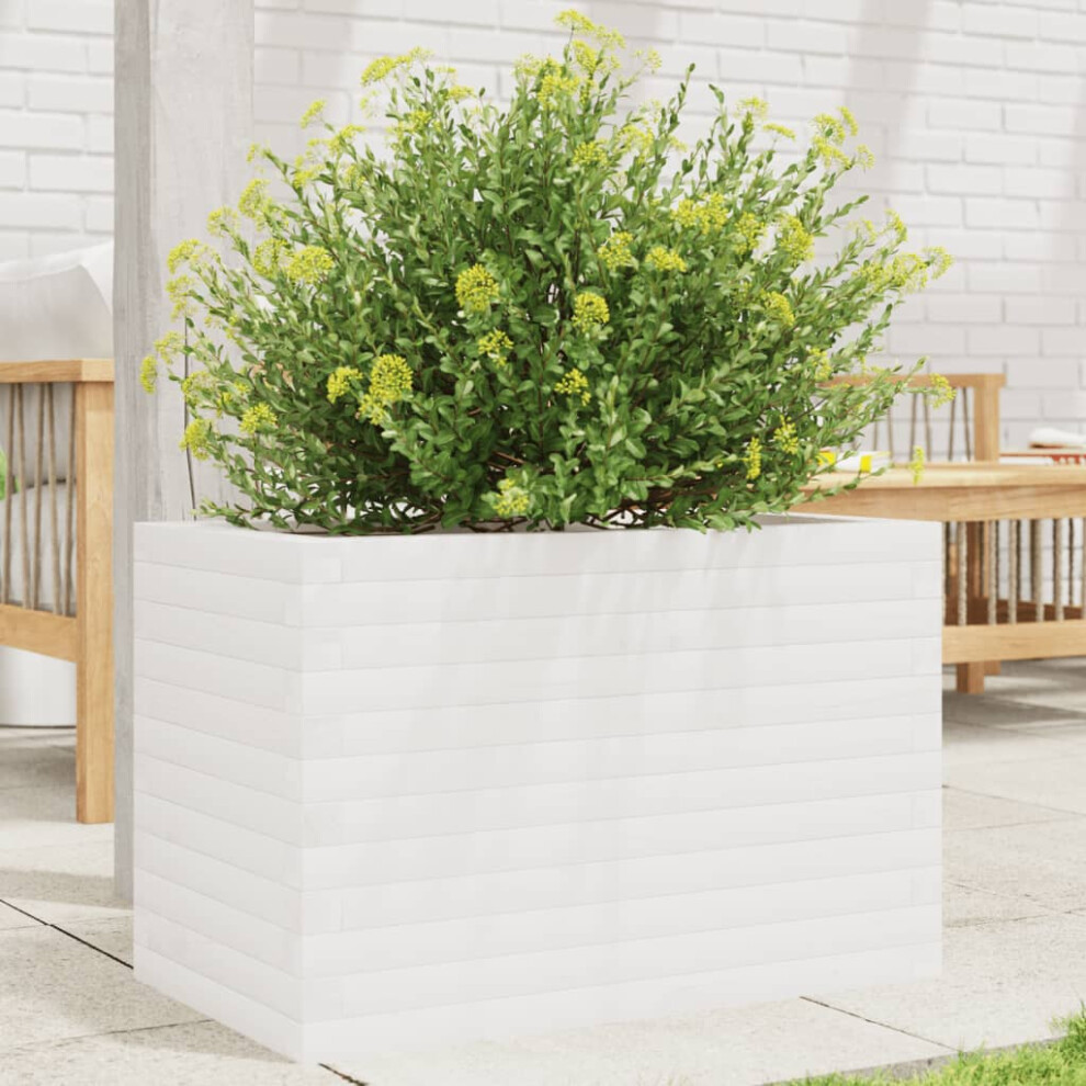 vidaXL Garden Planter Outdoor Flower Pot Planter Pot White Solid Wood Pine-image-OPC-PFV7GSW-NEW