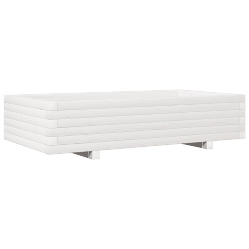 VidaXL vidaXL Garden Planter White 110x60x26.5 cm Solid Wood Pine 1