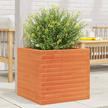 vidaXL Garden Planter Outdoor Flower Pot Planter Pot Wax Brown Solid Wood Pine