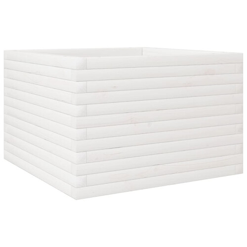 VidaXL vidaXL Garden Planter White 70x70x45.5 cm Solid Wood Pine 1