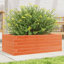 vidaXL Garden Planter Outdoor Flower Pot Planter Pot Wax Brown Solid Wood Pine