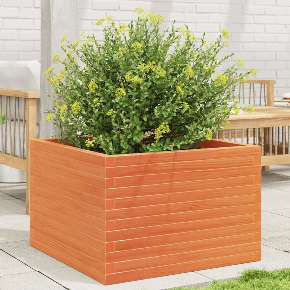 vidaXL Garden Planter Wax Brown 70x70x46 cm Solid Wood Pine - Image 2