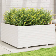 vidaXL Garden Planter Outdoor Flower Pot Planter Pot White Solid Wood Pine