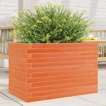 vidaXL Garden Planter Outdoor Flower Pot Planter Pot Wax Brown Solid Wood Pine