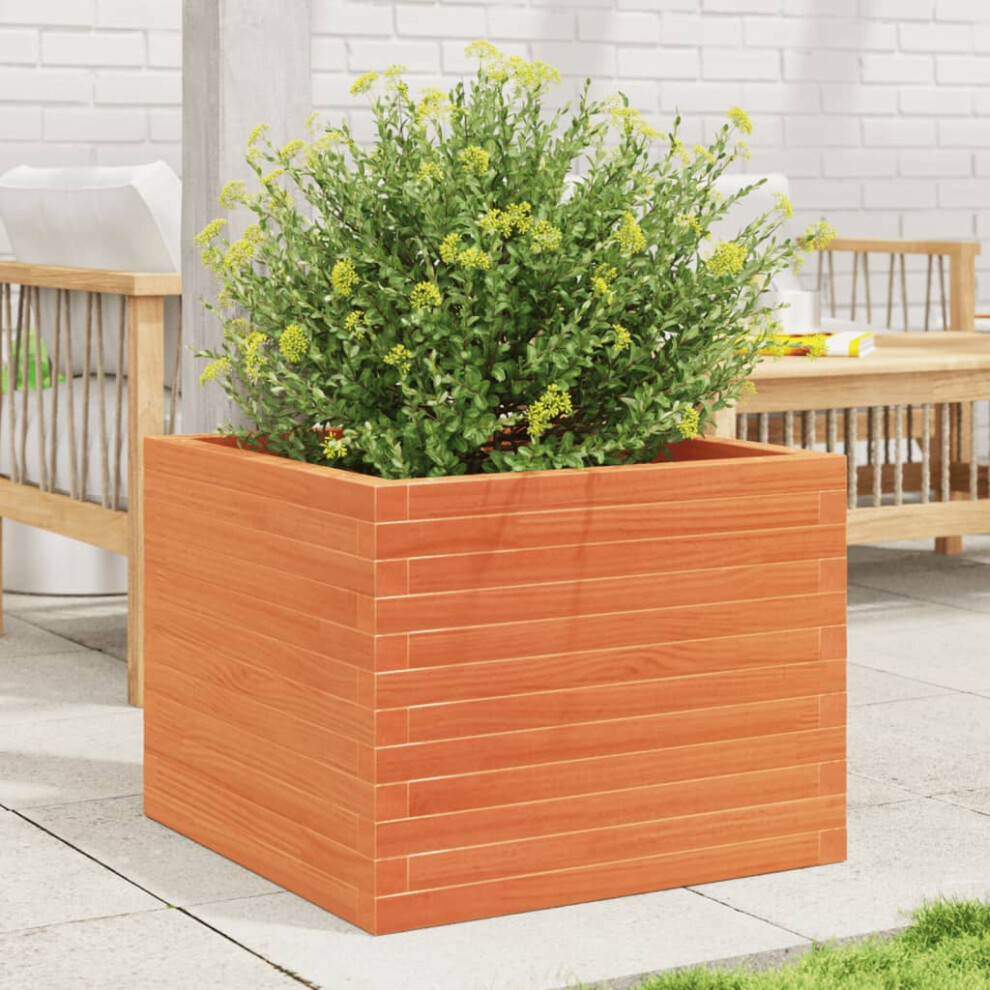 Vidaxl Garden Planter Outdoor Flower Pot Planter Pot Wax Brown Solid Wood Pine