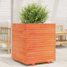 vidaXL Garden Planter Outdoor Flower Pot Planter Pot Wax Brown Solid Wood Pine