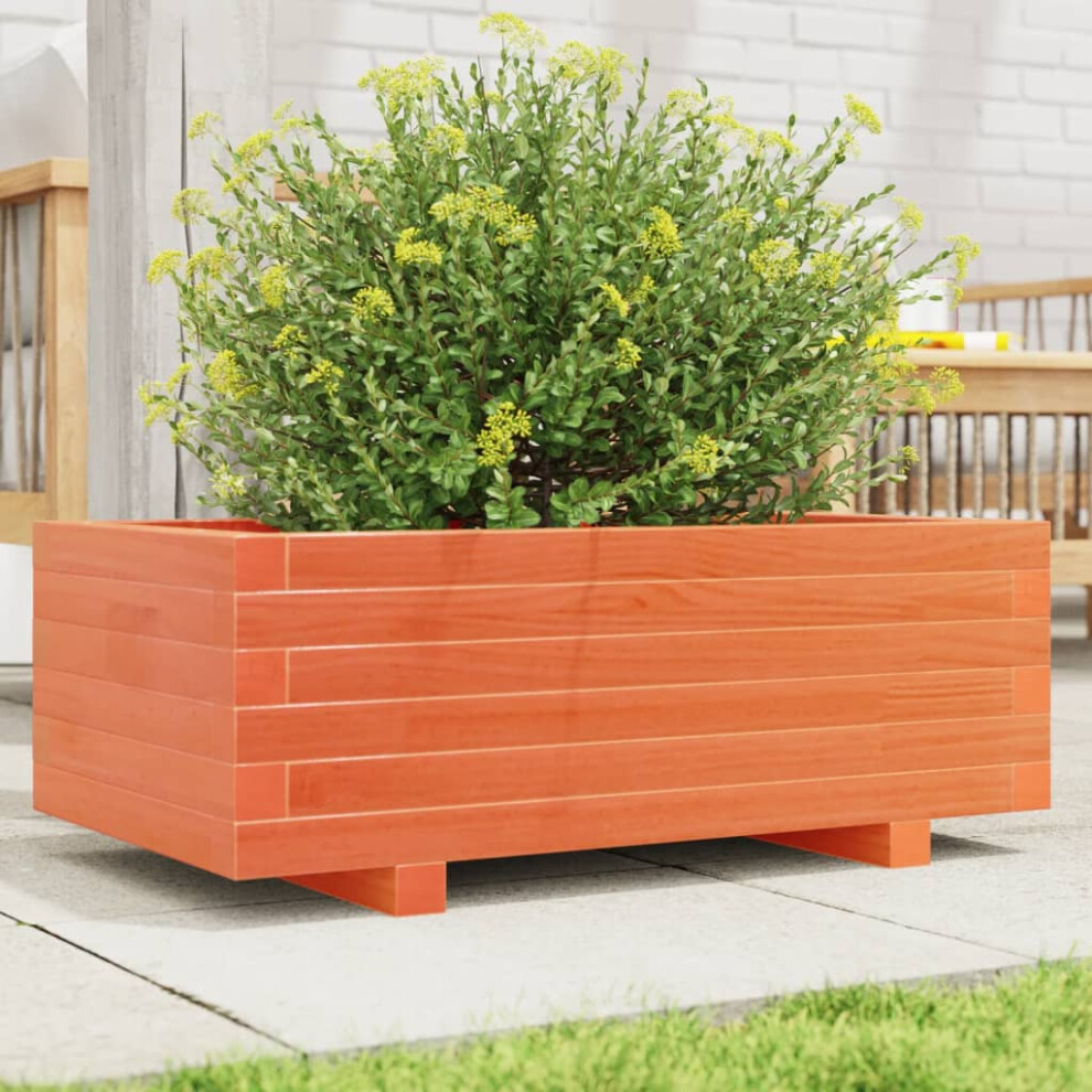 Vidaxl Garden Planter Outdoor Flower Pot Planter Pot Wax Brown Solid Wood Pine