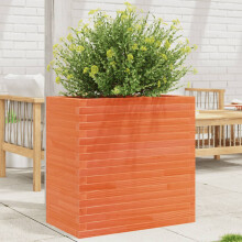 vidaXL Garden Planter Outdoor Flower Pot Planter Pot Wax Brown Solid Wood Pine