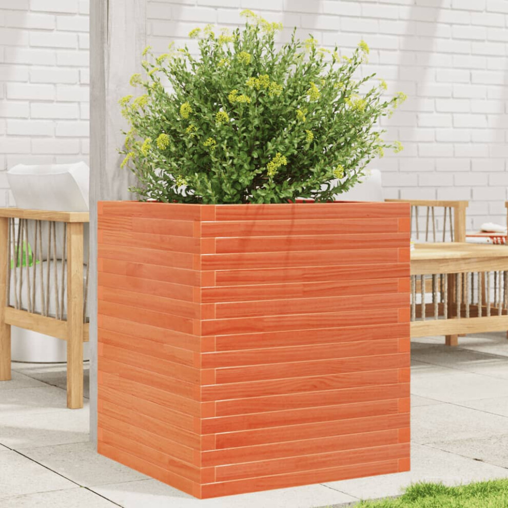 Vidaxl Garden Planter Outdoor Flower Pot Planter Pot Wax Brown Solid Wood Pine