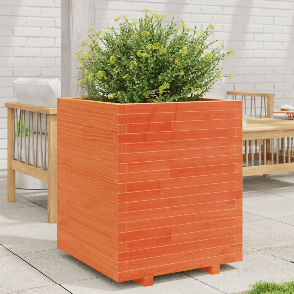 Vidaxl Garden Planter Outdoor Flower Pot Planter Pot Wax Brown Solid Wood Pine