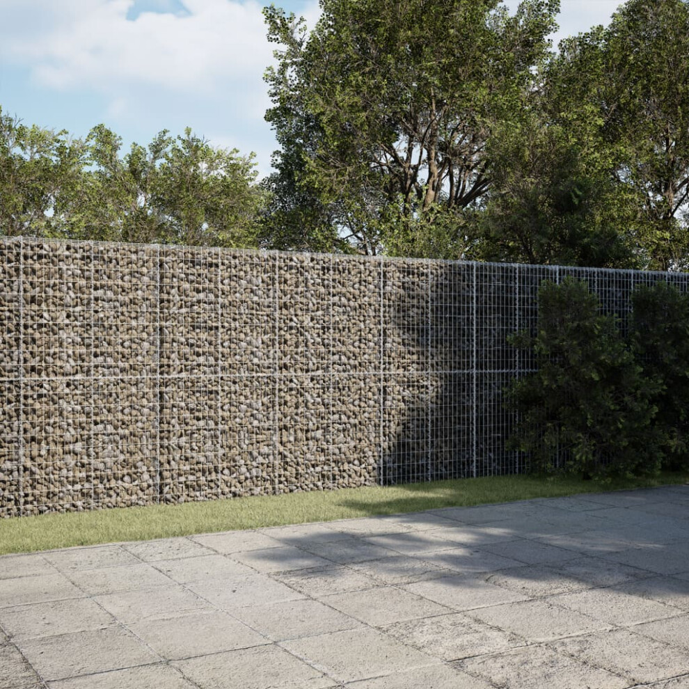 vidaXL Gabion Basket with Cover 400x50x200 cm Galvanised Iron