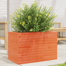 vidaXL Garden Planter Outdoor Flower Pot Planter Pot Wax Brown Solid Wood Pine