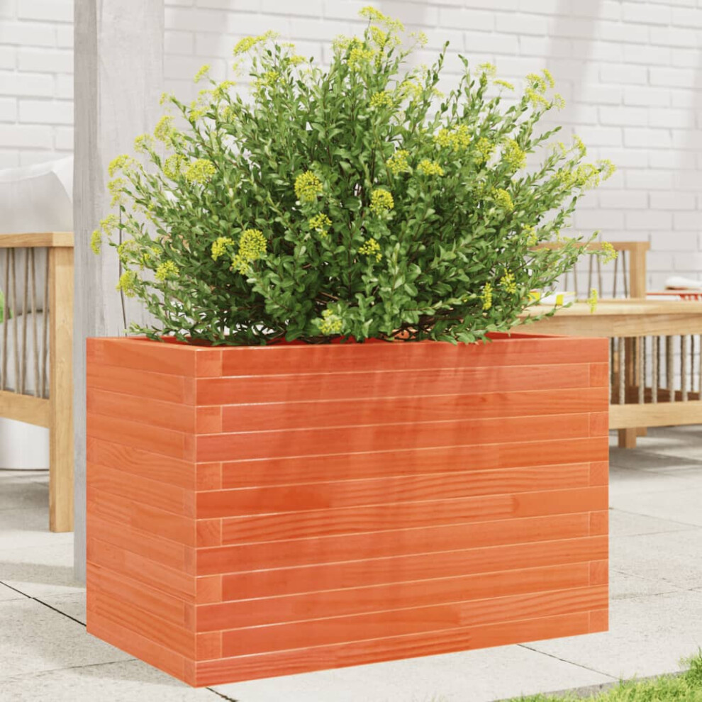 Vidaxl Garden Planter Outdoor Flower Pot Planter Pot Wax Brown Solid Wood Pine