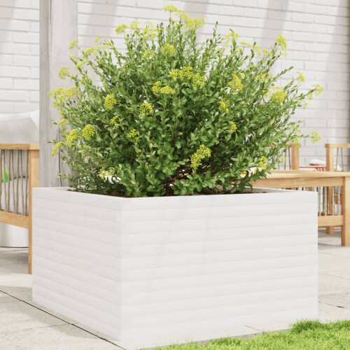 VidaXL vidaXL Garden Planter White 80x80x45.5 cm Solid Wood Pine