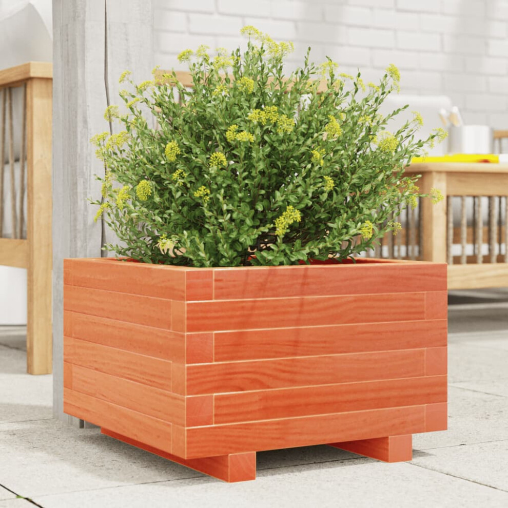 Vidaxl Garden Planter Outdoor Flower Pot Planter Pot Wax Brown Solid Wood Pine