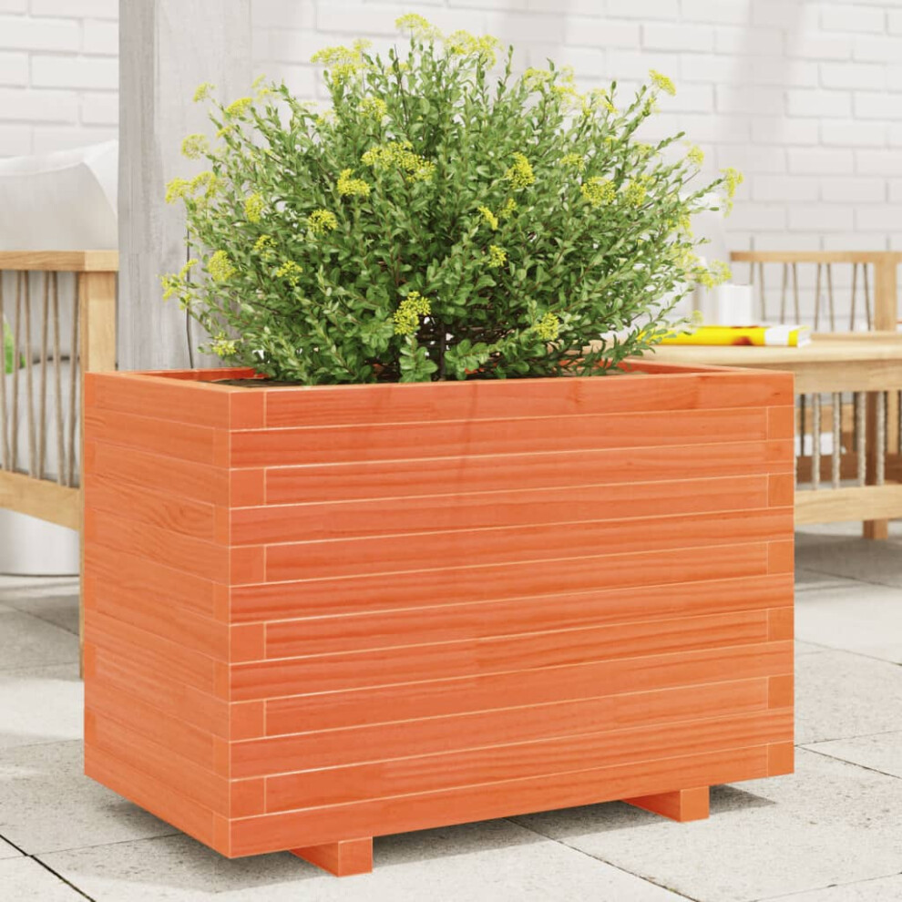 Vidaxl Garden Planter Outdoor Flower Pot Planter Pot Wax Brown Solid Wood Pine