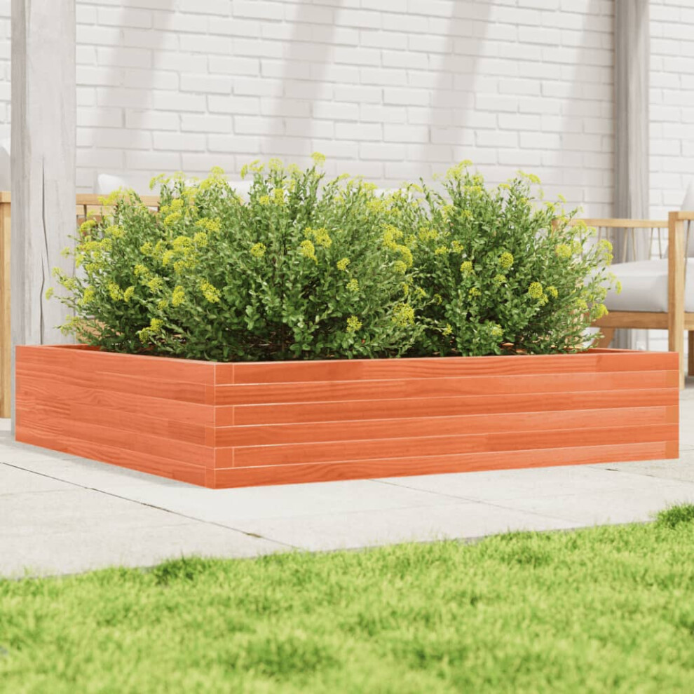 vidaXL Garden Planter Wax Brown 110x110x23 cm Solid Wood Pine