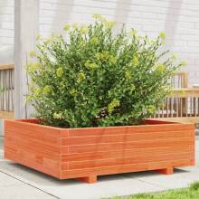 vidaXL Garden Planter Outdoor Flower Pot Planter Pot Wax Brown Solid Wood Pine