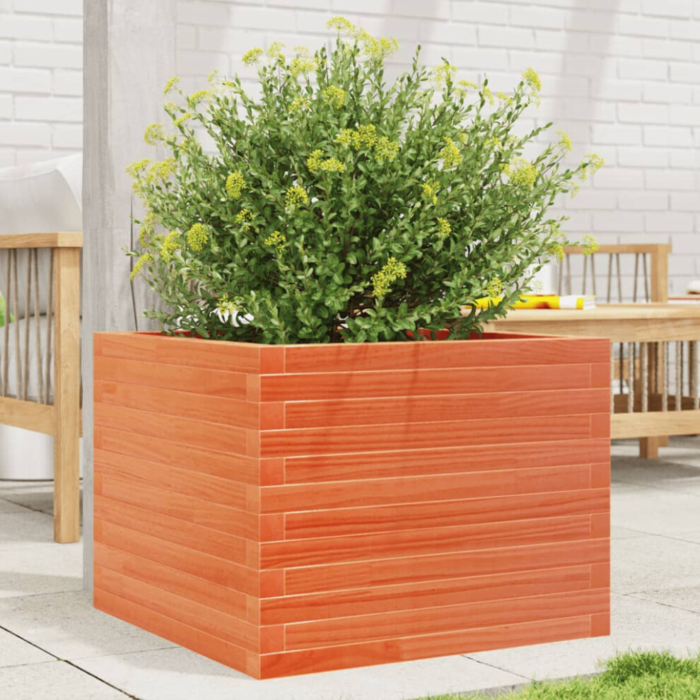 Vidaxl Garden Planter Outdoor Flower Pot Planter Pot Wax Brown Solid Wood Pine