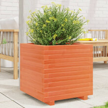 vidaXL Garden Planter Outdoor Flower Pot Planter Pot Wax Brown Solid Wood Pine