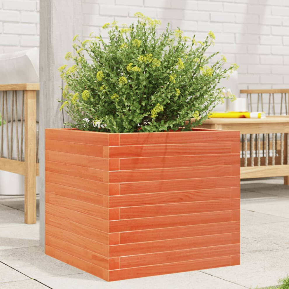 Vidaxl Garden Planter Outdoor Flower Pot Planter Pot Wax Brown Solid Wood Pine