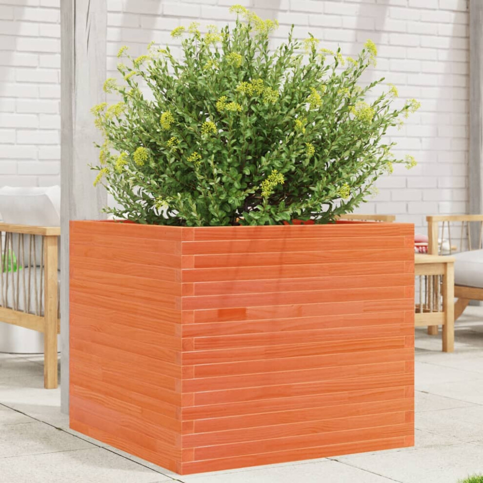 Vidaxl Garden Planter Outdoor Flower Pot Planter Pot Wax Brown Solid Wood Pine